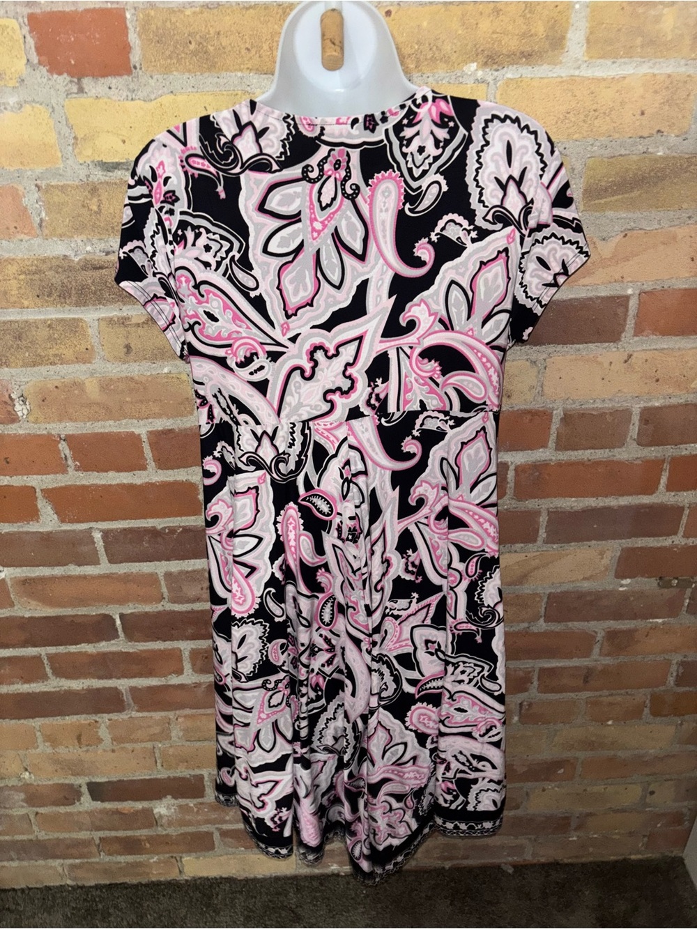 INC International Concepts Y2k Style Pink Black Paisley Wrap Top Jewel Accents - Picture 4 of 5
